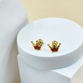Red Crown Studs 1.4 Grams, 18KT Gold